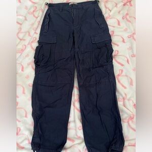 Aritzia Tna navy cargo pants with adjustable waist